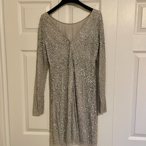 Aidan Mattox Embellished V-Back Dress - Picture 3 of 4